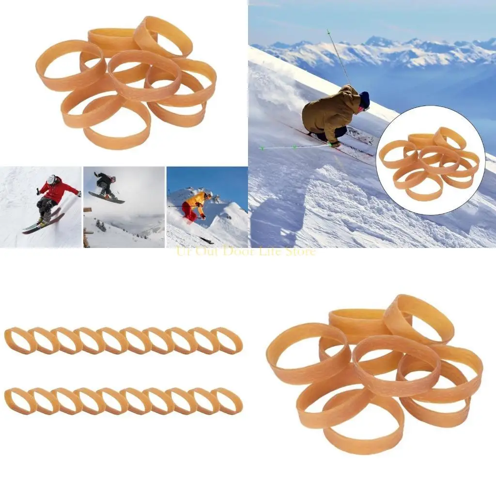 

77UF 20/50Pcs Rubber Brake Retainer Bands for Snowboard Outdoor Sports Accessories