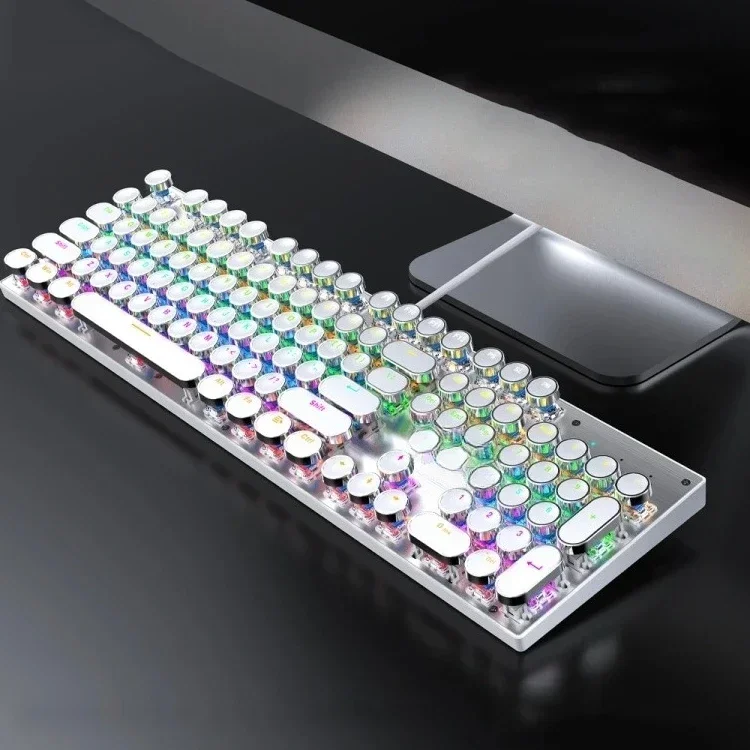 Mechanical RGB Keyboard Mouse Headset Combination Wired Desktop 104 Keys Gaming Keyboard Computer Case