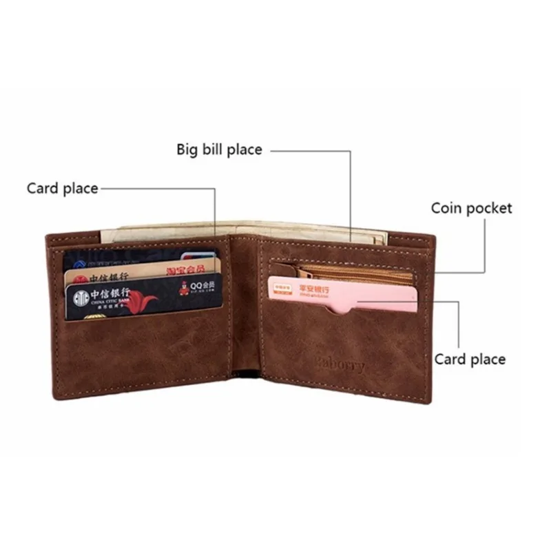 Men Inserts Foldable Wallets Picture Coin Slim Purses Business Money Credit ID Cards Holders Vintage Protection Capacity Bags