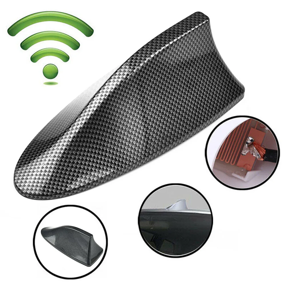 Auto Shark Fin Antenne Dach Shark Antenne Nachahmung Carbon Faser Antennen für astra i30 w211 solaris renault megane 3 mercedes w20