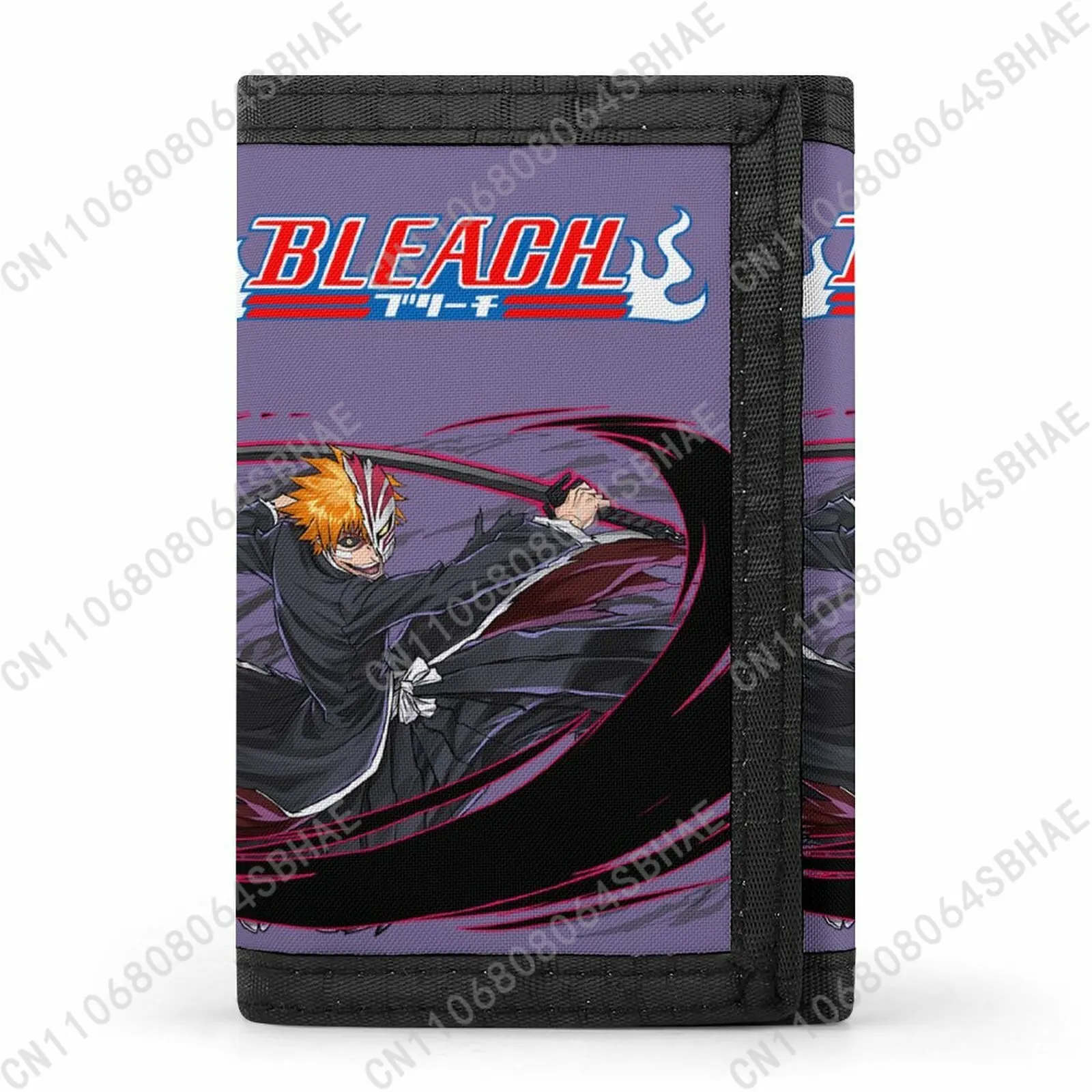 

BLEACH Trendy Tri Fold Wallet Teenage Girls Boys Slim 3 Fold Card Personalized Pattern Purse for School Daily Use