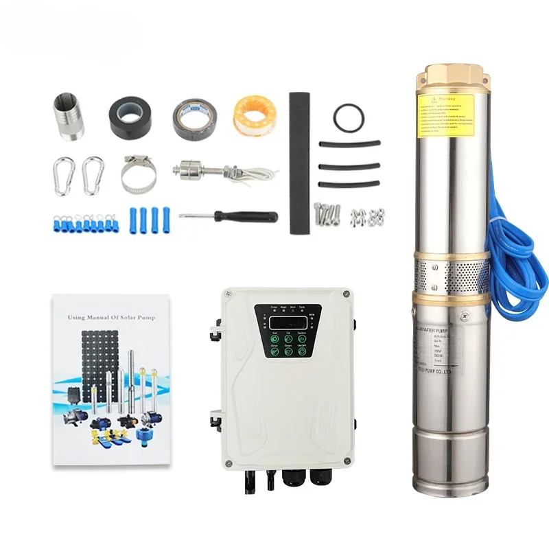 YYHC 110v solar pump kit for agriculture 4inch 750W dc submersible water well solar pumps systems with solar panels