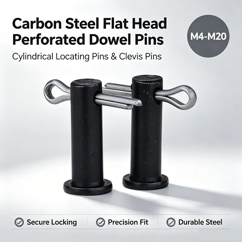 Carbon Steel Flat Head Perforated Dowel Pins Cylindrical Locating Pins Clevis Pins Hardware Fasteners M4-M20