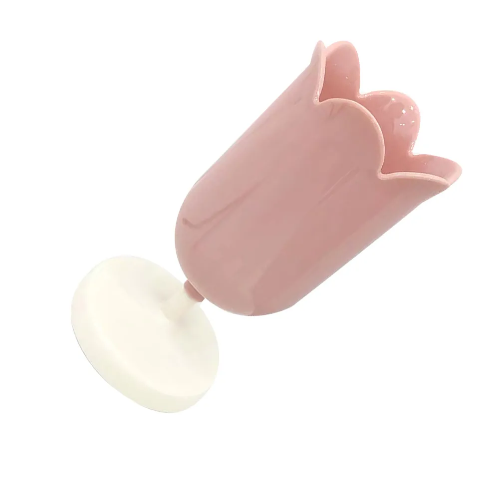 Petal Shaped Brush Holder Desktop Storage Canister for Pens Pencils Rulers Makeup Brushes Office School Organization Tool Pink
