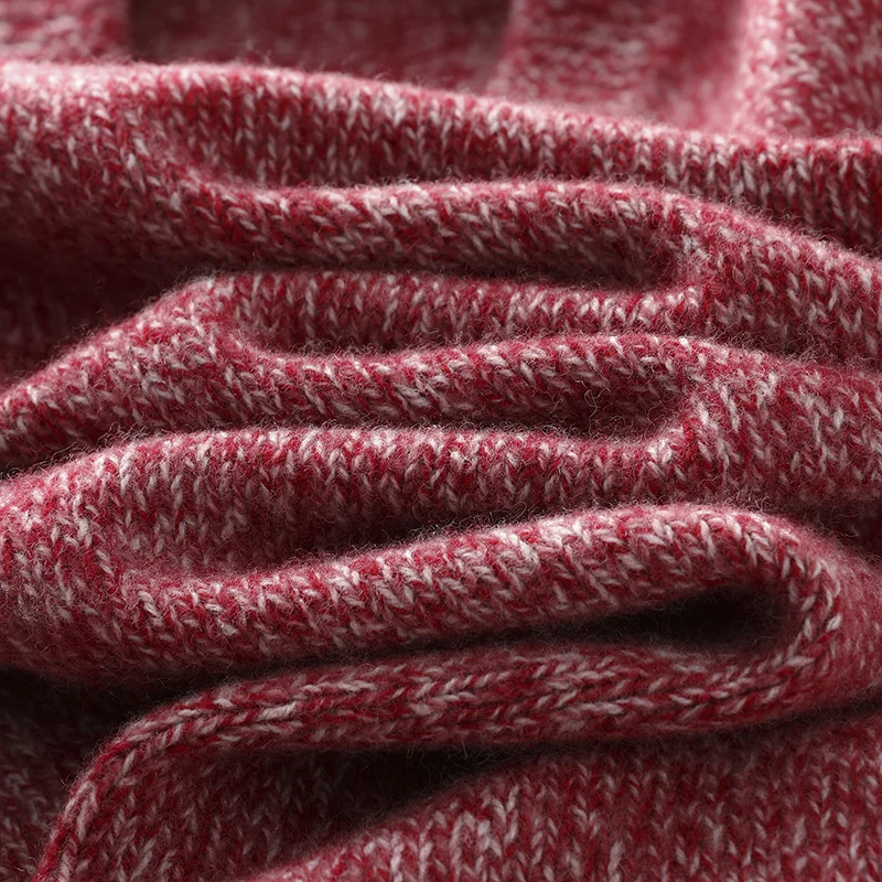 100% 순수 메리노 울 스웨터 남성용 라운드 넥 풀오버 탑 2025 가을/겨울 신상 얇은 단색 니트 스웨터 다용도 기본형