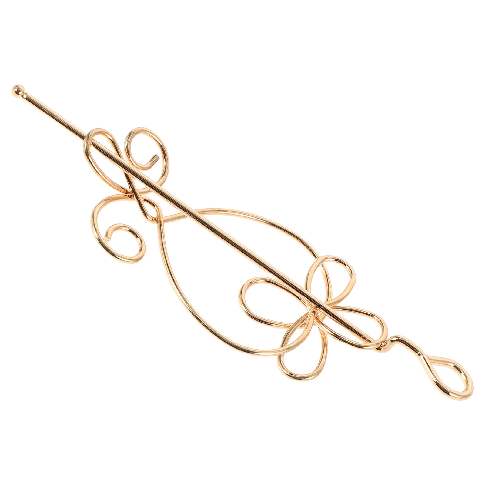 

Vintage Hairpin Bun Holder Metal Chopsticks Golden Hairpins Bride Retro Design Color Preservation Durability Hair Sticks Long
