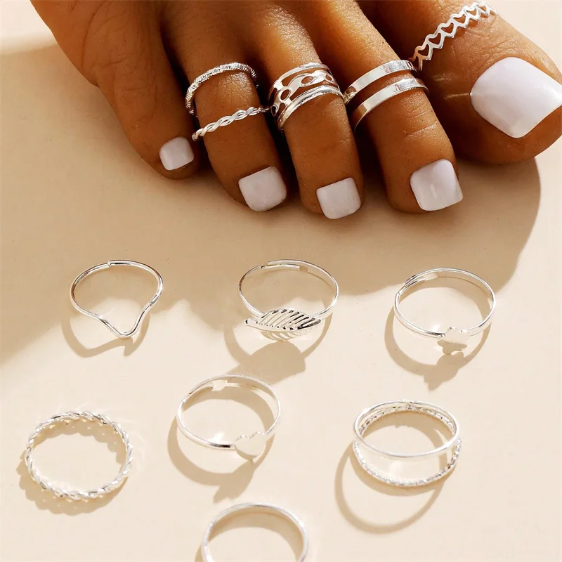 Fashion Adjustable Toe Rings for Women Foot Ring Gold/Silver Color Metal Round Jewelry for Girl Summer Beach Barefeet view 3
