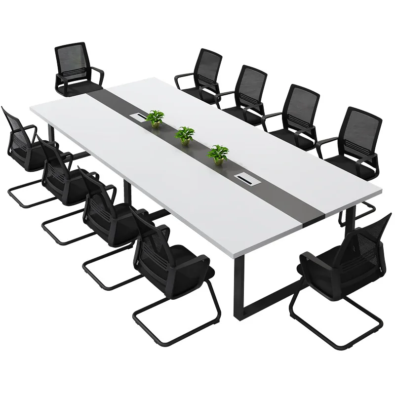 

Стол для конференций, простой современный большой длинный стол, коммерческий деловой стол для переговоров, прямоугольный конференц-стол