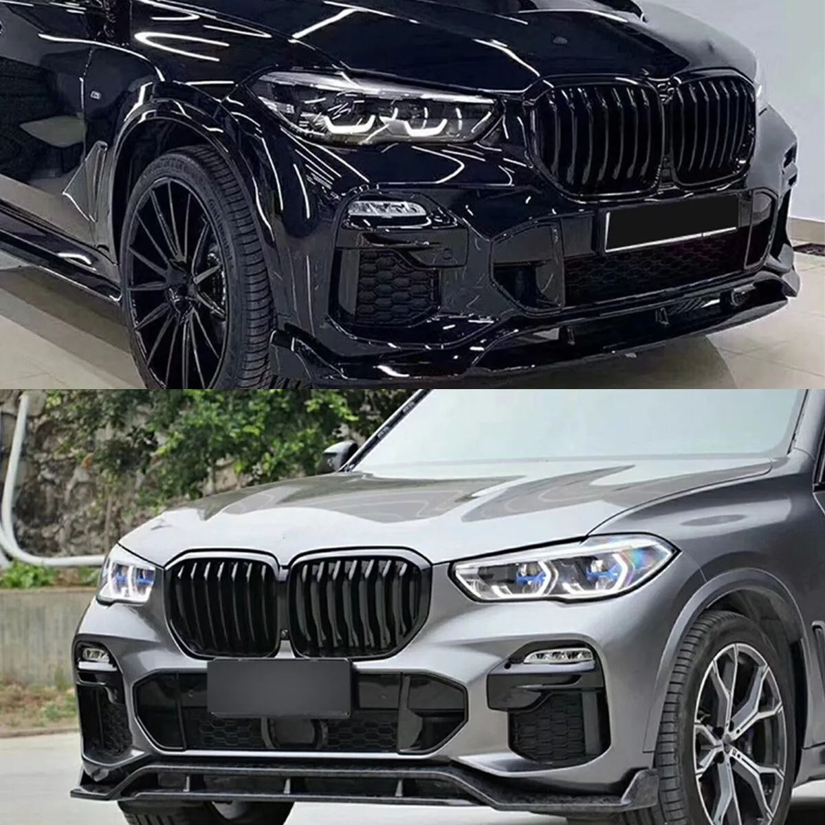 شبكة شواء رياضية لسيارات BMW G05 X5 Series 2018 2019 2020 M نمط الأداء شوايات سباق سوداء لامعة شبكة ممتص الصدمات للسيارة #2