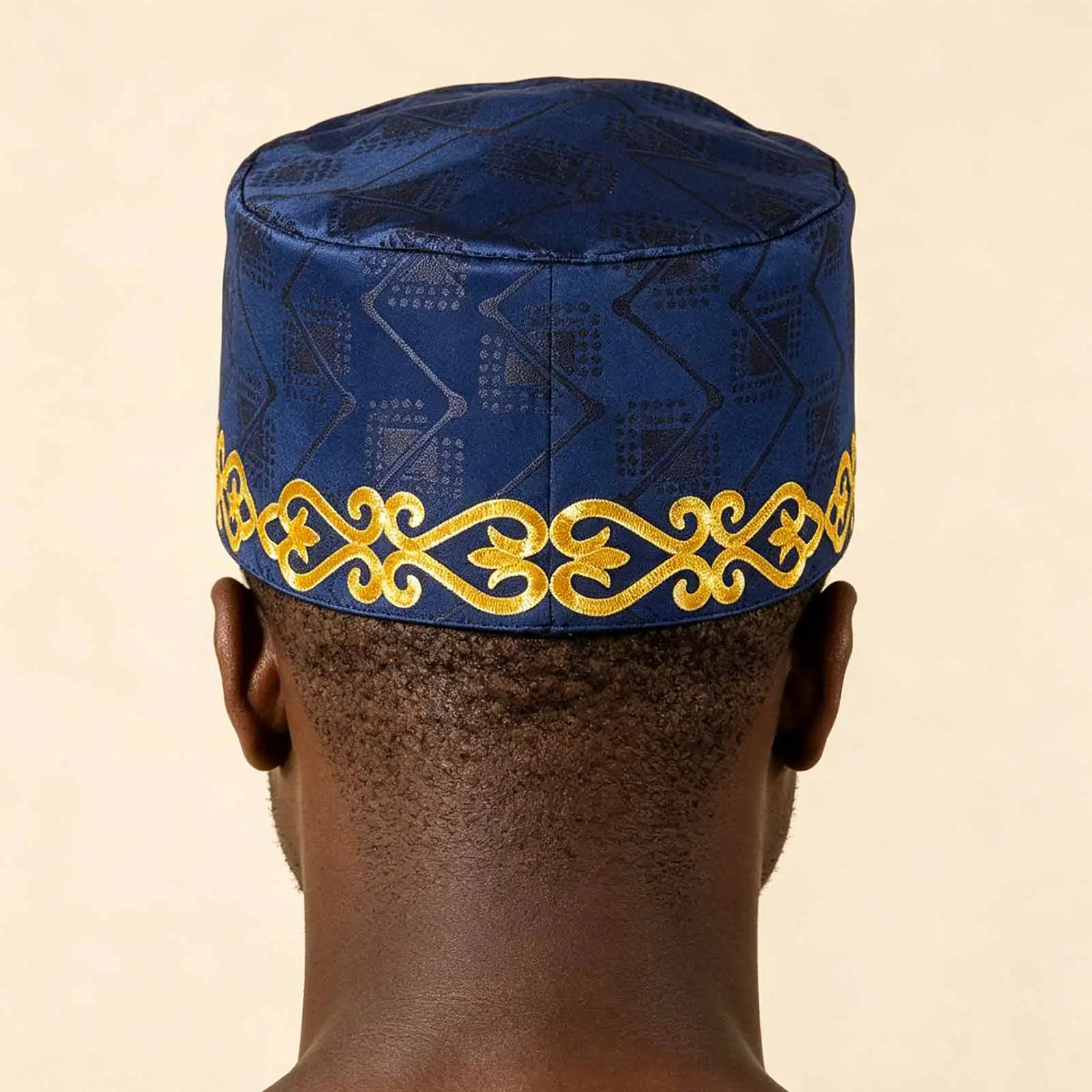 Men Prayer Hats Islamic African Muslim Kippah Arab Caps Men Arabia Cotton Gold Embroidery Wrap Muslim Islam Men Hat Headscarf