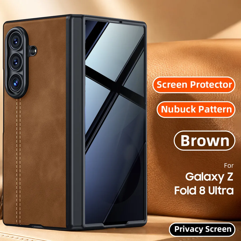 Leather Cover For Samsung Galaxy Z Fold 8 Ultra Fold8 Ultra 5G Business Middle Shaft Hinge Anti-knock Cases