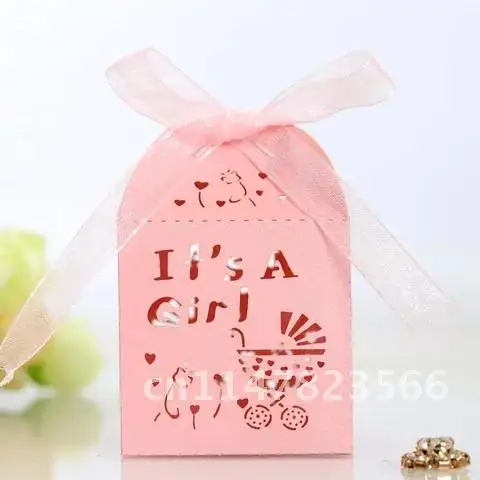 50pcs Candy Dragee Box for Baby Shower Crossing Baptism Boy Girl Birthday First Communion Christening Wedding Table Decoration