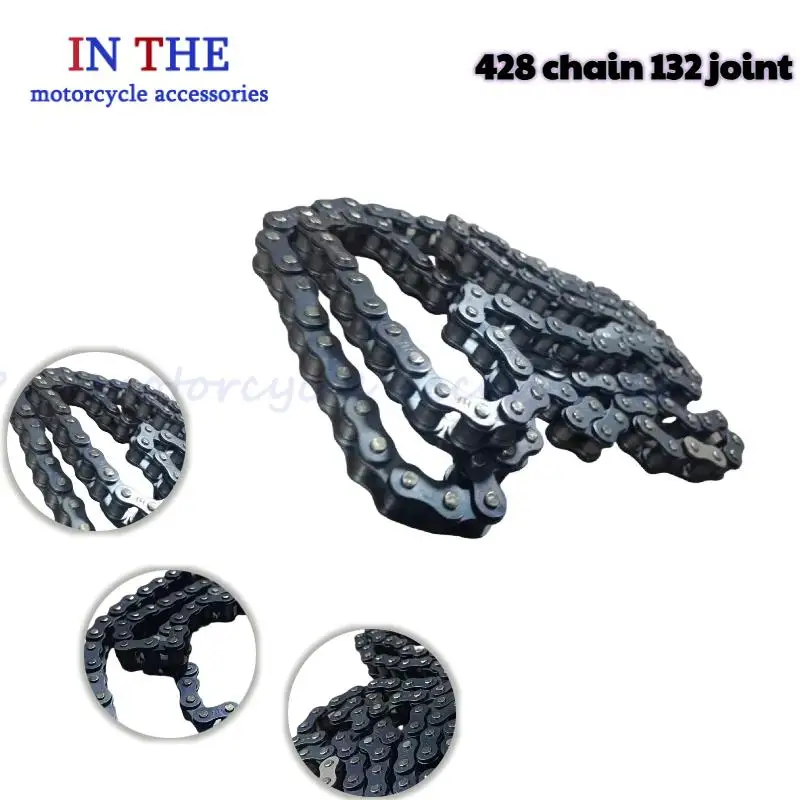 

High-Strength Black 428 Chain: Perfect for Motorcycle, Off-Road Bicycle & Go Kart Use