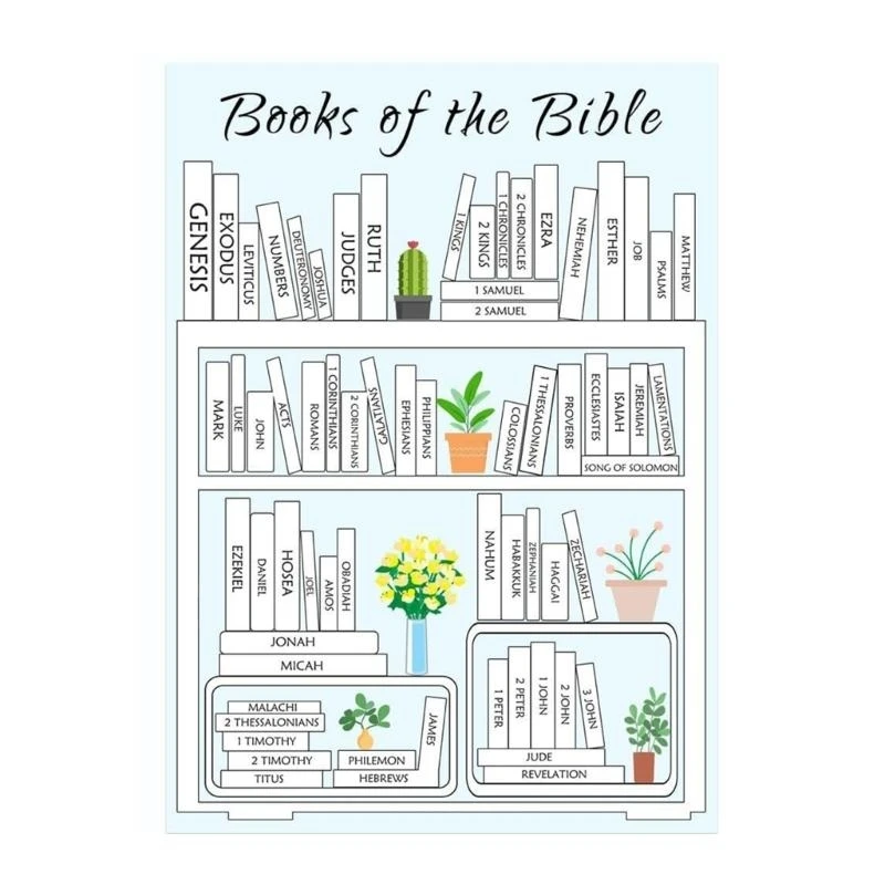 8 أوراق ملصق قراءة الكتاب المقدس 5 × 7 بوصة لمخطط دفتر دفتر دفتر الكتب على أرفف الكتاب المقدس تتبع القراءة ملصق التقدم
