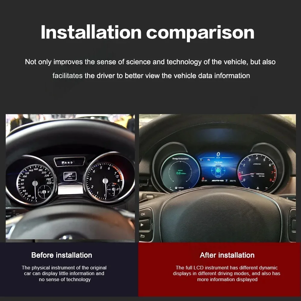 k 12.3inch Lcd Digital Dashboard Cluster For Benz R Class Ml Gl G Gle Gls W164 W166 W463 2006-2019 Auto Instrument Panel Cockpit