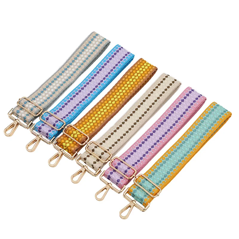 Women Colored Straps for Crossbody Messenger Shoulder Bag Handbag Accessories Cotton Bag Strap Removable Belts Straps Adjustable