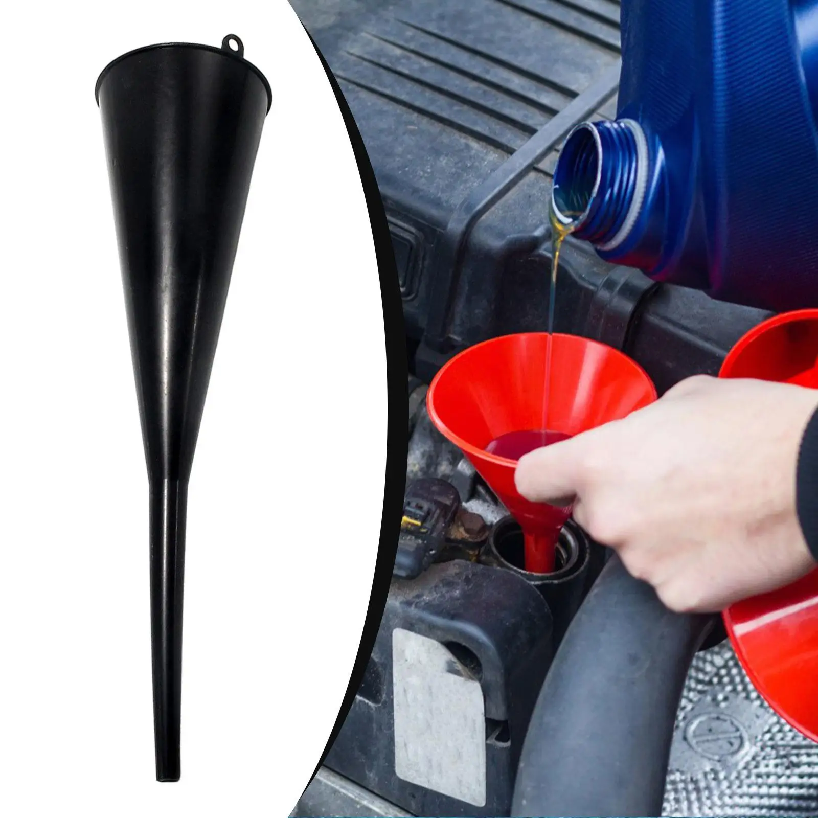 قمع الزيت مرن وعملي ومتعدد الوظائف وخفيف الوزن لتغيير الزيت ورقبة طويلة وملحقات السيارة #4