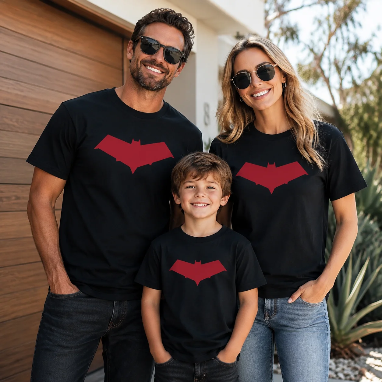 Black Graphic T Shirt Men Women Red Abstract Bat Print Tee Slightly Breathable Soft Daily Casual Streetwear Fashion Basic Top