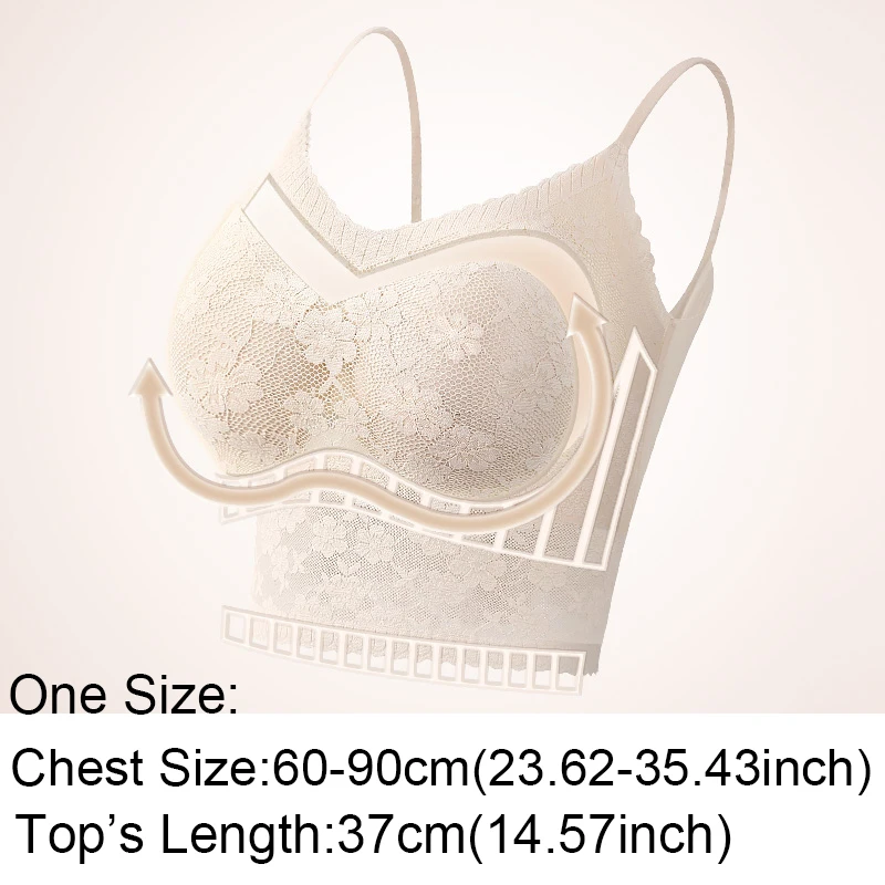 Women Lace Tops Seamless Bras Top Sexy Wrapped Chest Strap Chest Pad Camisole Bottoming Underwear Beauty Vest Bralette Intimates