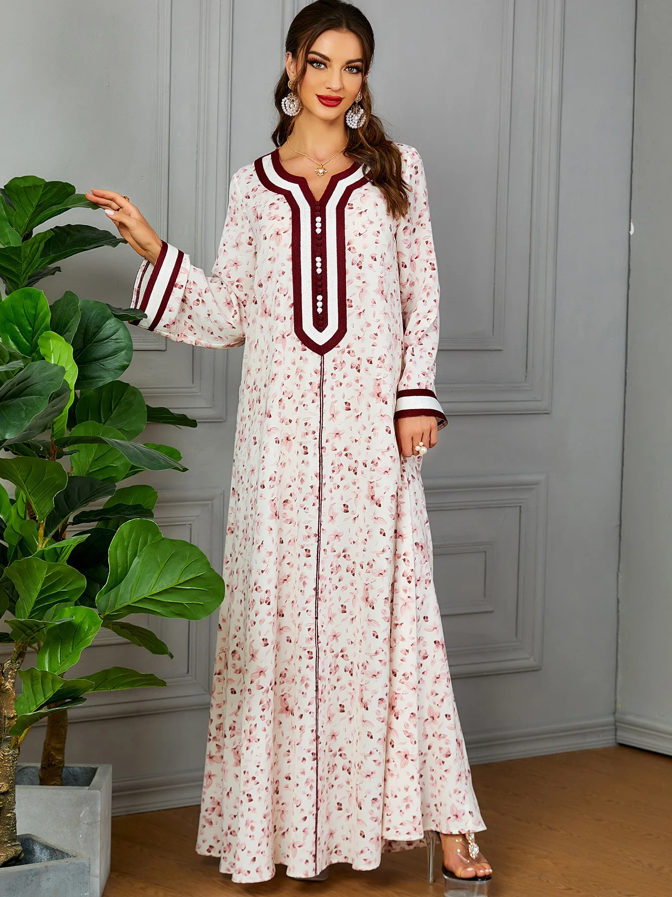 Eid Muslim Party Dress for Women Ramadan Abaya Long Dress Button Morocco Kaftan Vestidos Largos Dubai Turkey Robe Jalabiya 2024