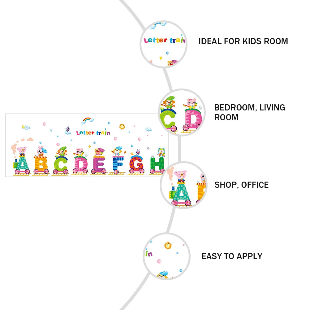 

2 set 2 Sets Wall Decals Alphabet Sticker For Kids Room Decorative Educational Stickers Easy Apply Remove No Residue