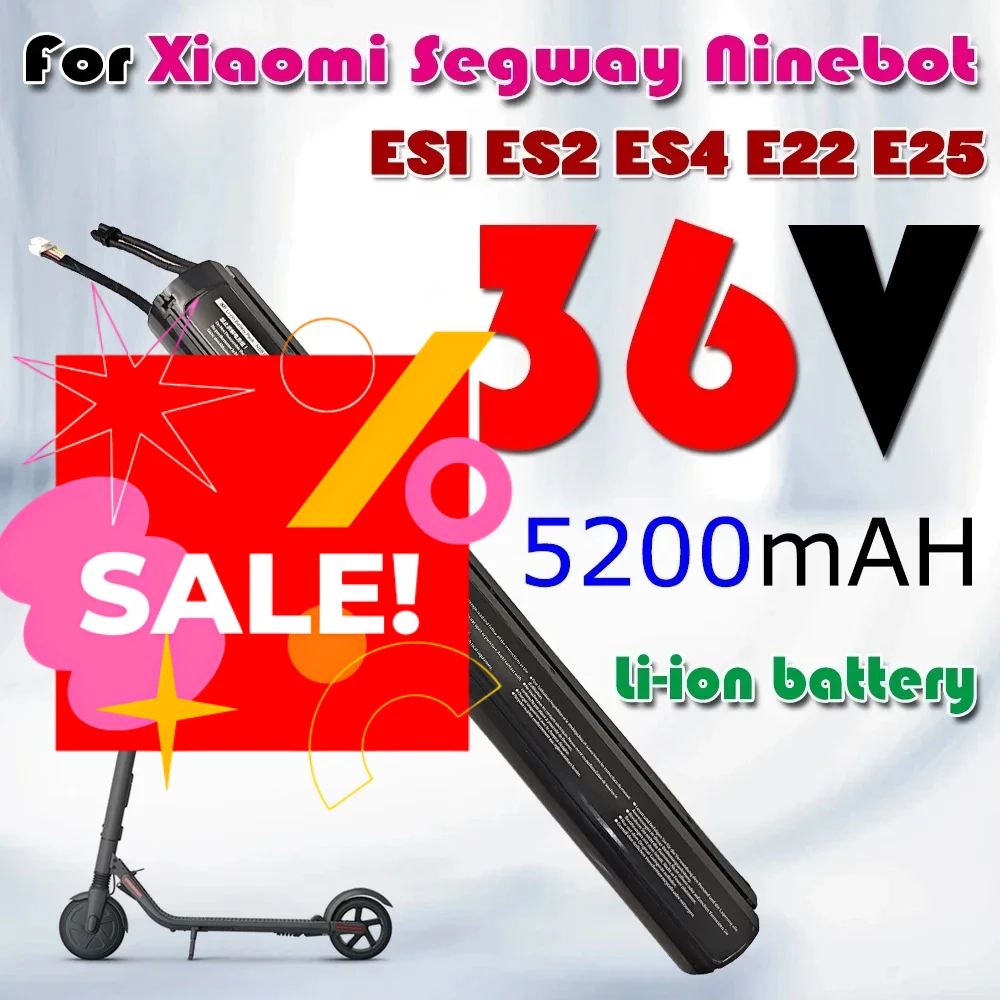 

36V 5.2AH for Ninebot ES 1/2/3/4, E25, E45 electric scooter lithium-ion battery