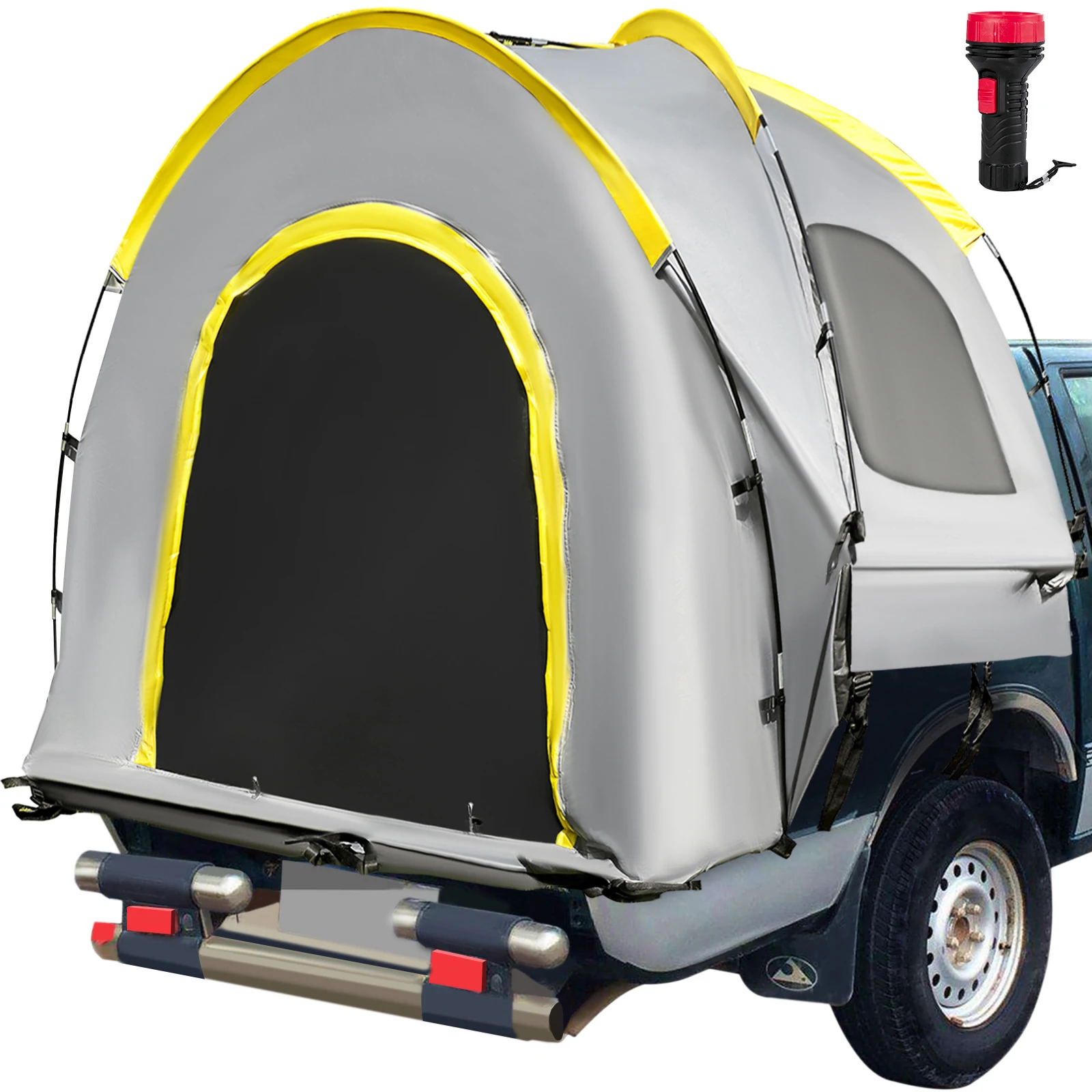 

SucceBuy 5-8 FT Waterproof Truck Tent Car Accessories Bed for Full/Mid Size Truck 2-Person Sleeping Capacity for Camping Hiking
