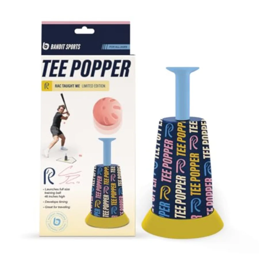 

Coach RAC Tee Popper, Durable Nylon Strength for Long-Lasting Hitting, Batting Tee, Baseball Training for Practicing Hitting Wi