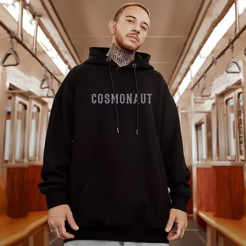 Trendy Hip-hop Oversized Hoodie Men's Trendy Ins New High Street Round Neck Casual Coat With Plush Spring And Autumn