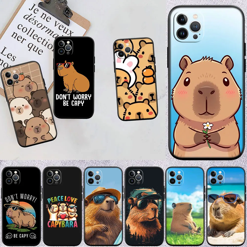 LO19 Cartoon  Capybara Soft Shell Phone Case for Samsung Galaxy S20 S21 S22 Ultra FE + Plus A21S A22 A24 A25 A26 A30 A30S A31