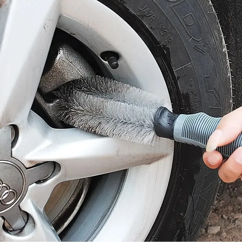 Professional Car Wheel Cleaning Brush Auto Tire Detailing Care Wet/Dry Rim Clean Brush Accessory for Vehicle Wheel Maintenance