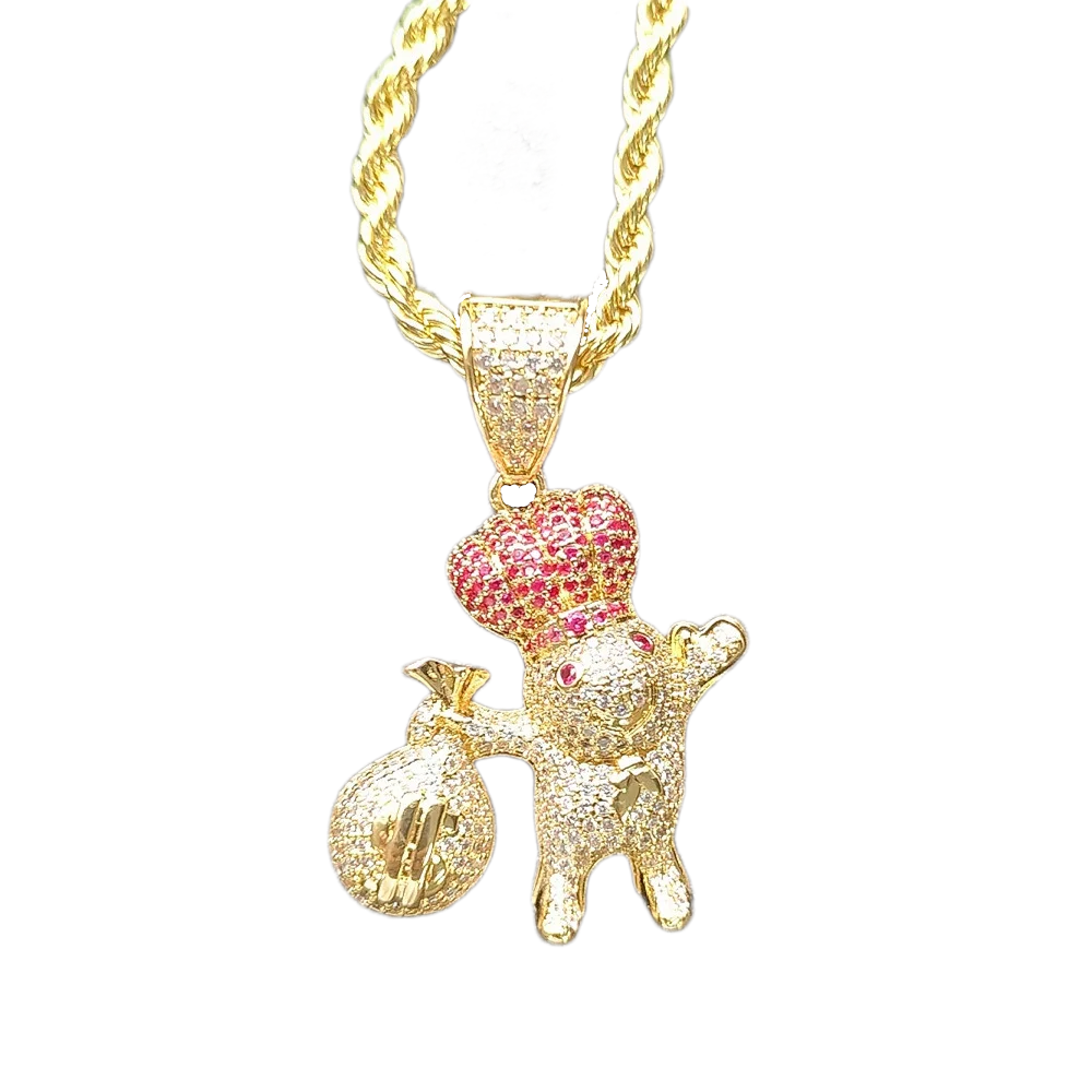 

Хип-хоп милый мультяшный кролик изысканный кулон медь микро инкрустация цирконом свет роскошное модное женское ожерелье