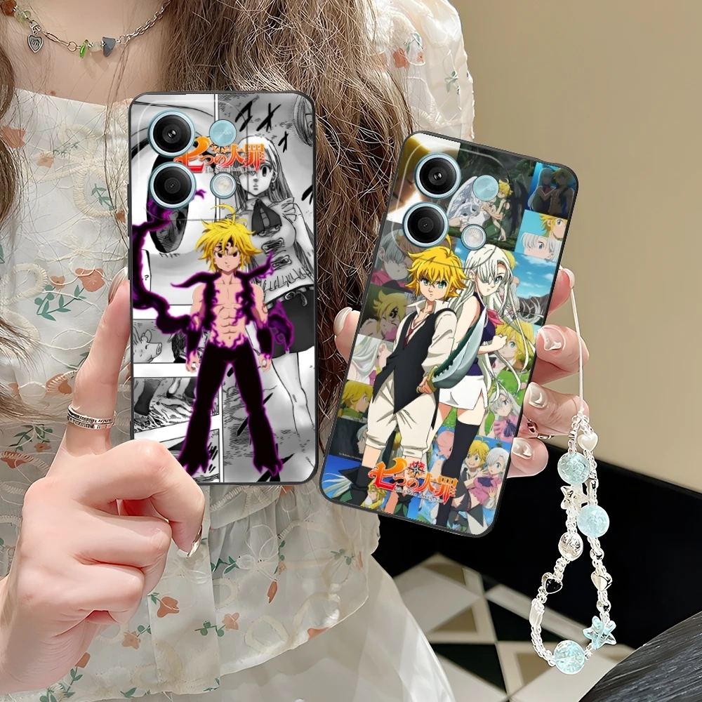 Seven Deadly Sins Meliodas Cell Phone Case for Xiaomi POCO M6 M5 M4 M3 X6 X5 X4 X3 F6 F5 F4 F3 F2 C40 Pro GT 5G Black Cover