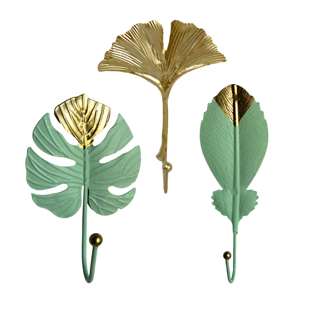 3 قطعة خطافات صغيرة على شكل ورقة شجر خطافات زخرفية خفيفة للمناشف أكياس القبعات تخزين المجوهرات الملابس المنزلية العملية