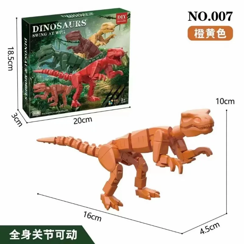 Lucky full-joint movable dinosaur 3D printed doll creative ornaments decompression boy toy model bag.