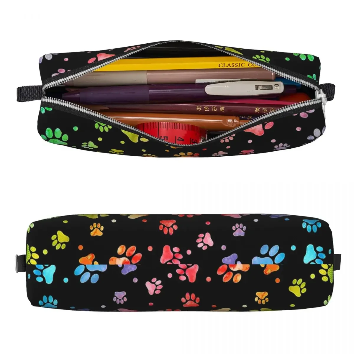 Cute Paw Watercolor Colorful Pencil Cases Dog Pencilcases Pen Kids Big Capacity Bags School Supplies Gift Stationery