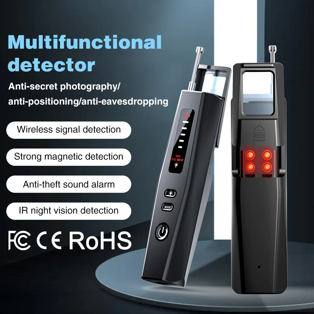 

Hidden Camera Detector Anti-Spy Car GPS Tracker Listening Device Bug RF Wireless All Signal Scanner Gadget Security Protection