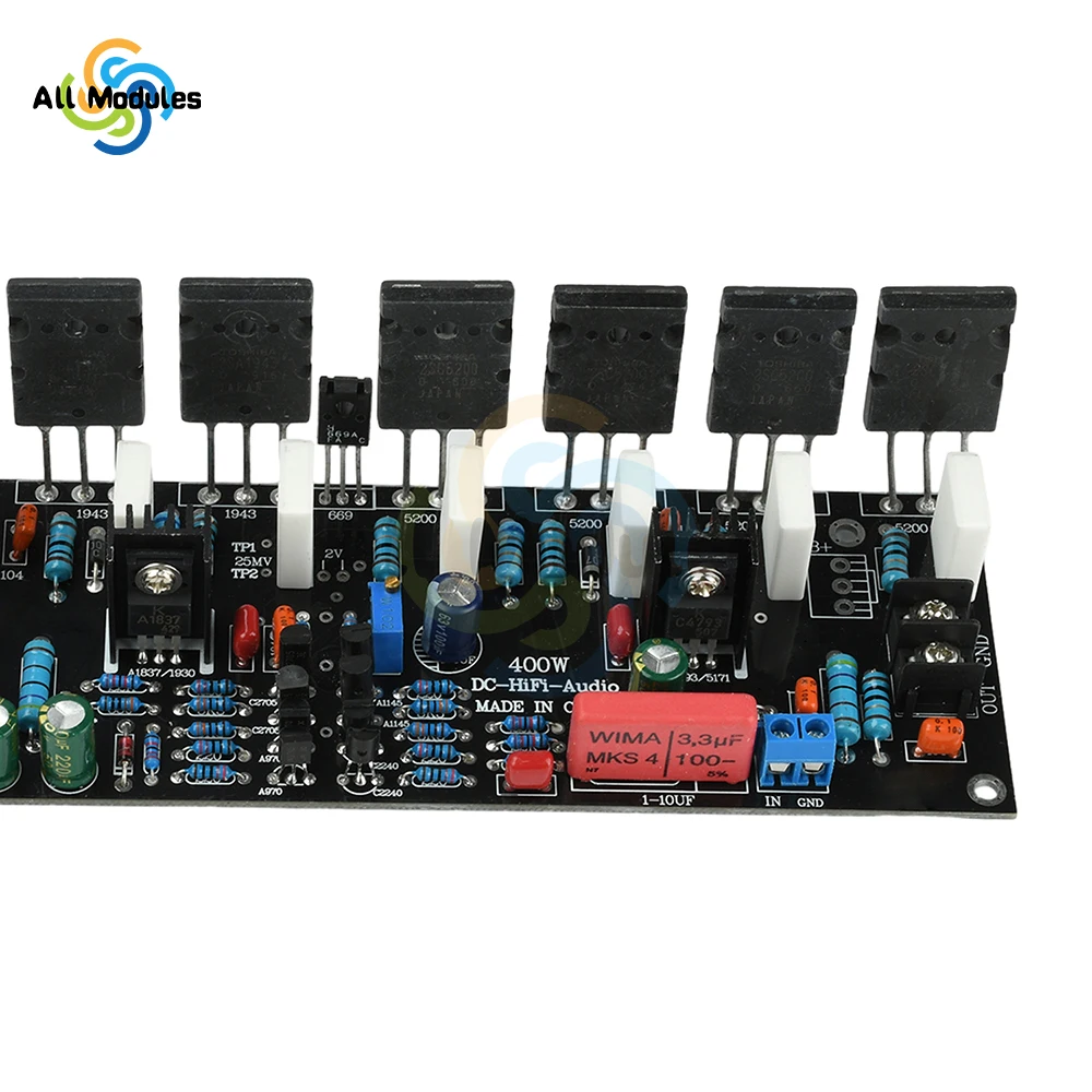 تيار مستمر 20 فولت-90 فولت ترقية 400 واط قناة واحدة مكبر كهربائي 1943 + 5200 الترانزستور عالية الطاقة وحدة الصوت أمبير