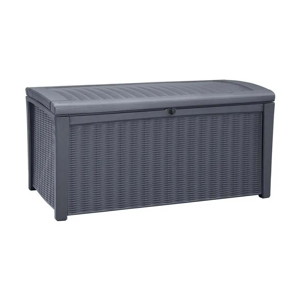 

Outdoor Storage Deck Box for Patio, Backyard amp Garden, Borneo, 110 Gal, Grey Lockable, Organizing, and Waterproof Plastic Con