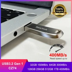 SanDisk 100% Original Genuine Ultra Luxe USB 3.2 USB Flash Drive 32GB 64GB 128GB 256GB Pen Drive Memory Stick Full Metal Jacket