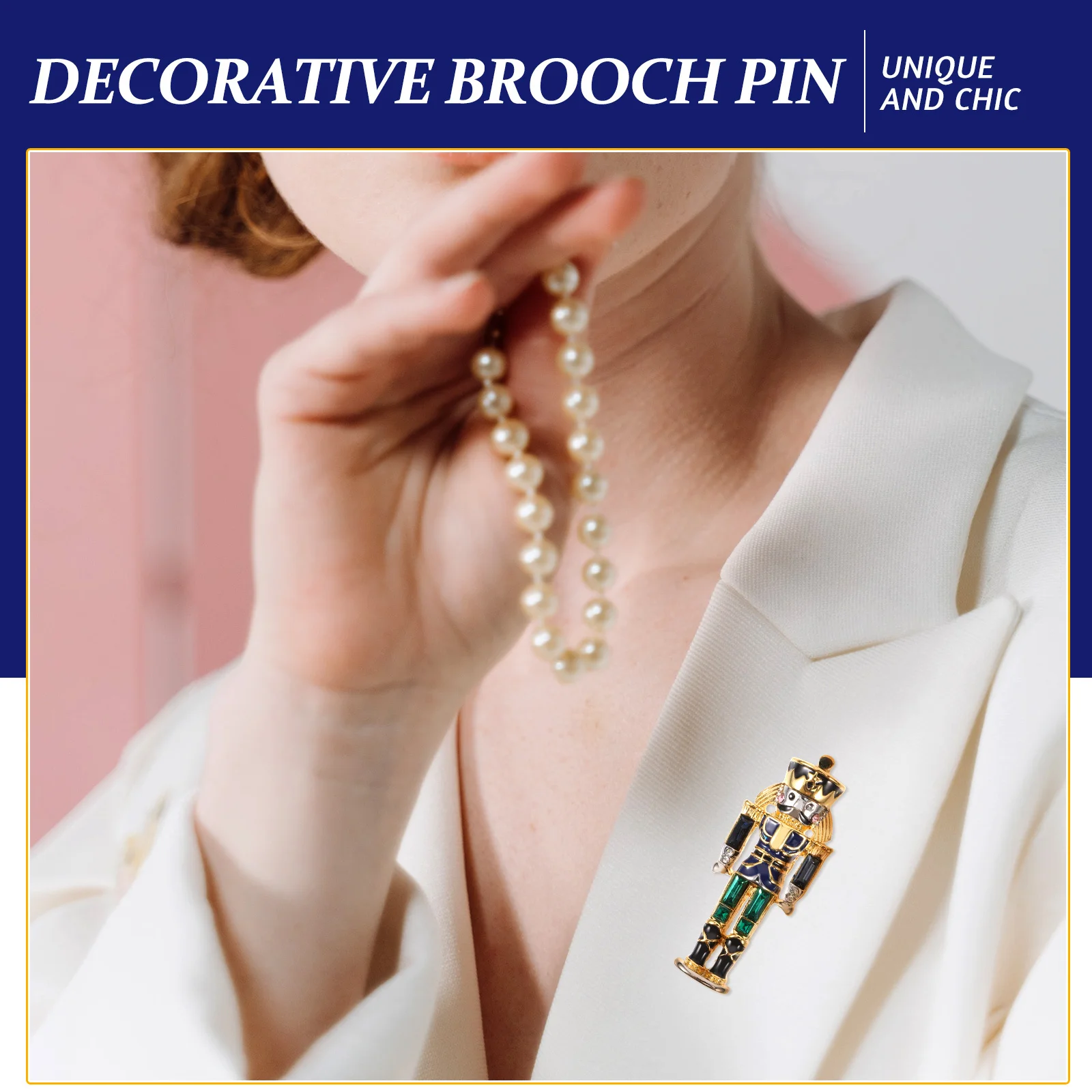 

Nutcracker Soldier Brooch Pin Metal Cute Decorative Lapel Pin Clothes Backpack Hat Holiday Accessory Nutcracker Brooch