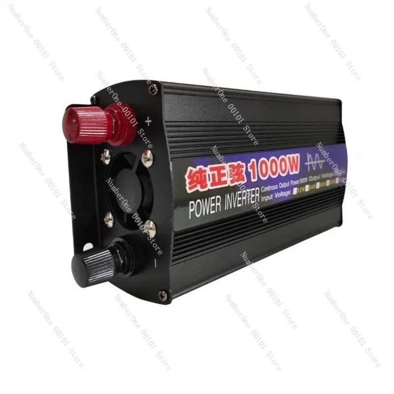 Pure Sine Wave Inverter 1000W, 12V/24V/48V/60V to 220V Converter, Car and Home Multi-voltage Power Supply, High-efficiency