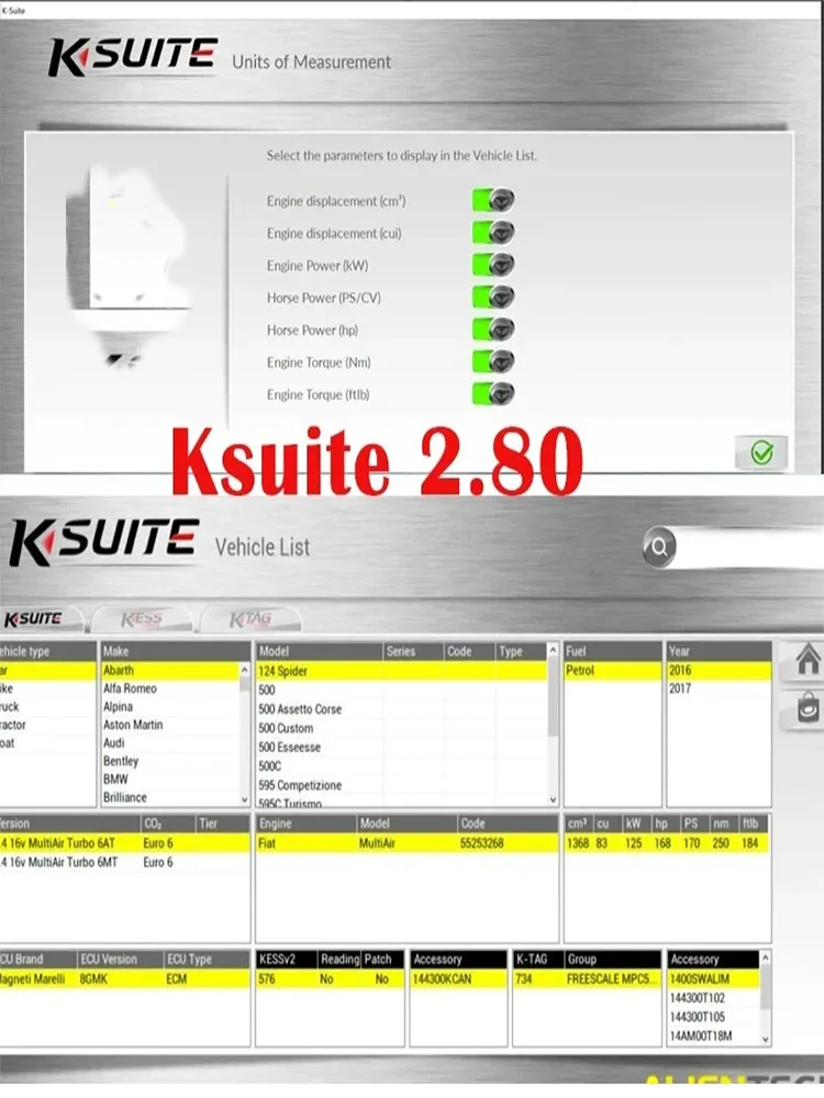 Ksuite 2.80 Newest software work with K E S S V2 V5.017 for Cars/Trucks/Bikes/Tractros optimized running speed improved wake up