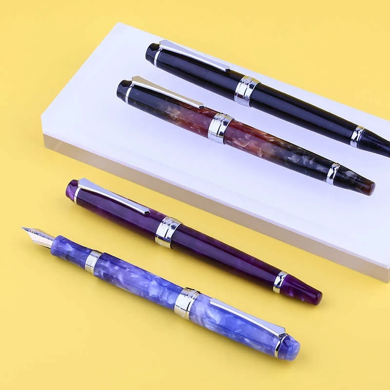 

Cheap Sale PENBBS Fountain Pens Vacuum Filling Ink Pens Blade Nib 0.5F Tip Platinum Coated Office Supply Cute Calligraphy Pen