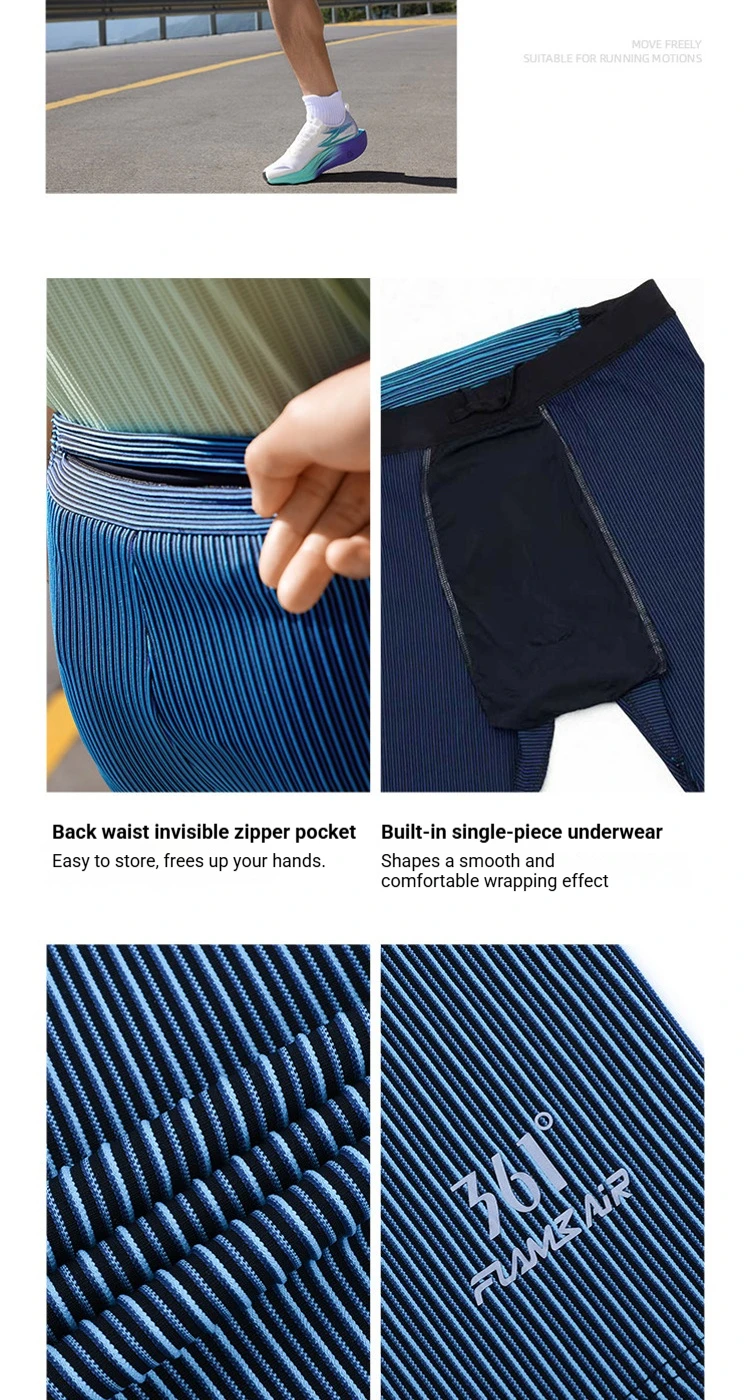 361 Degrees Herren-Sportshorts mit Taschen, schnell trocknend, atmungsaktiv, elastische Taillenunterstützung, professionelle Laufshorts für Herren 652622701 – Detail 9