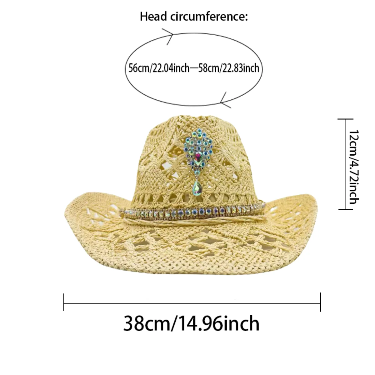 HongLuan Beach Yellow Cowboy Straw Hat Man for Cowboy Hat Party ,Cowboy Accessories & Cowgirl Hats for Ladies Adults Woman