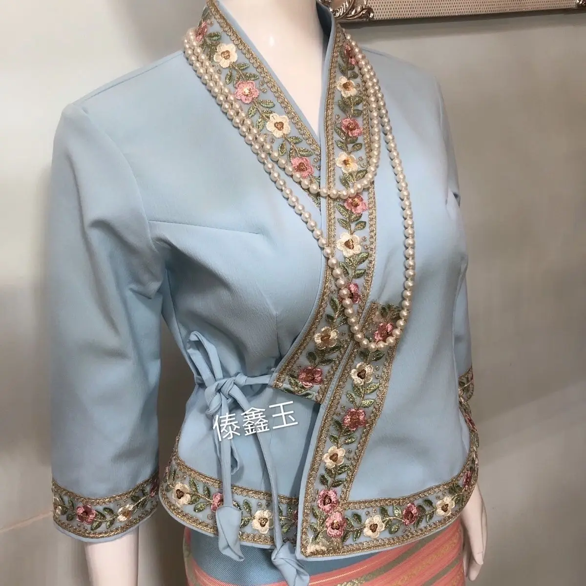 2pcsThailand Long-gyi กระโปรง Dai เสื้อผ้าชาติพันธุ์ฤดูร้อน Sarong Dai Tube กระโปรงเสื้อผ้าผู้หญิง