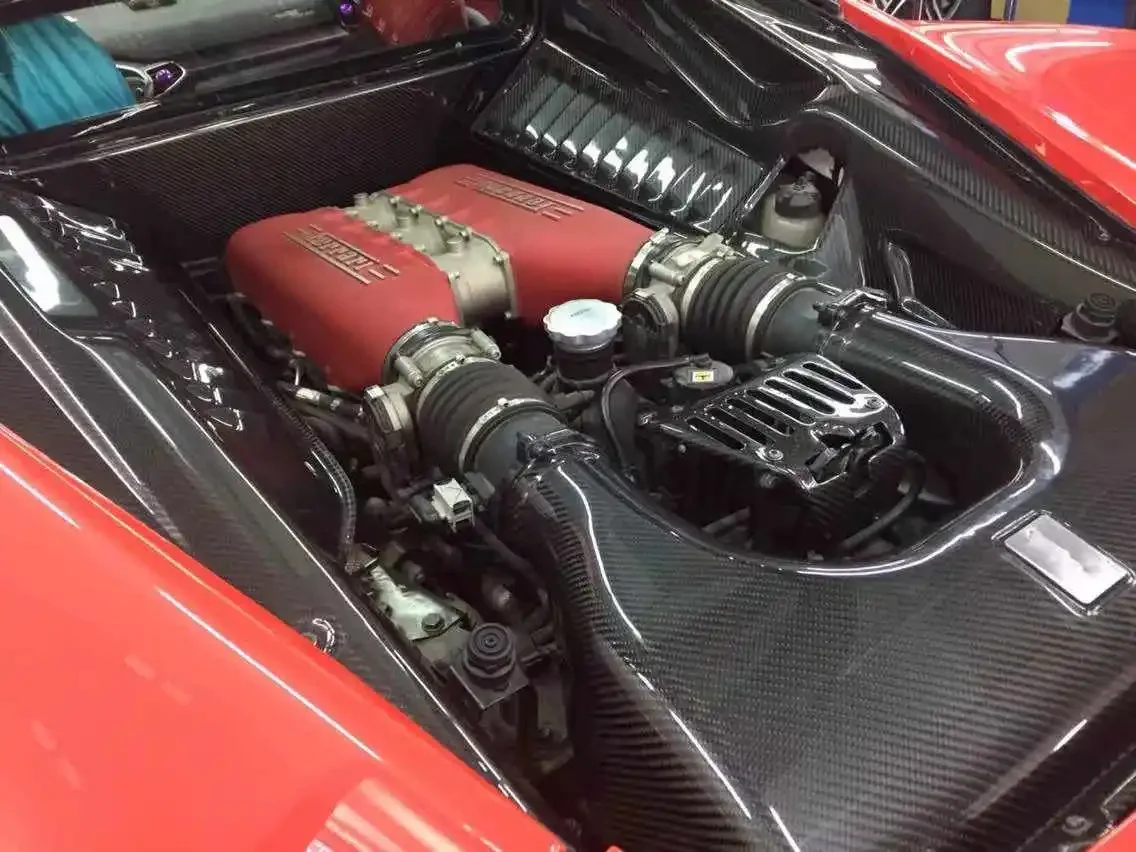 Dry 4 PCS Style Engine Bay Cover for  488 Spider Engine Car Hood Accessories