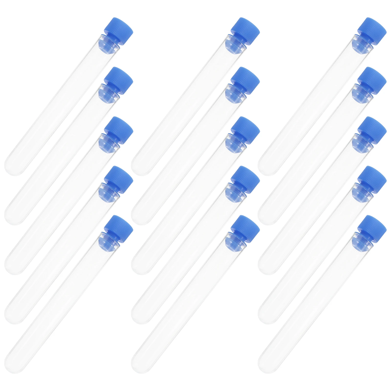

50pcs 15x100mm Laboratory Test Tubes Transparent Caps for Sampling Vials Scientific Experiment Storage Plant Propagation Clear