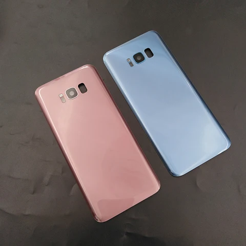 Задняя крышка для Samsung S8 G950 крышка аккумулятора задняя крышка корпуса Запасные части для Galaxy S8Plus S8 + G955 и объектива камеры